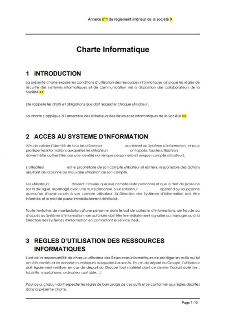 Exemple de Legal Design : Charte informatique avant prestation Legal Design