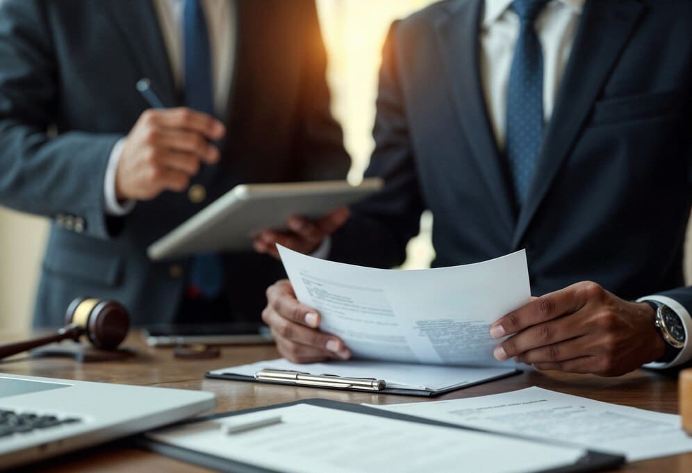 photo de deux professionnels du droit travaillant au sein d'une direction juridique